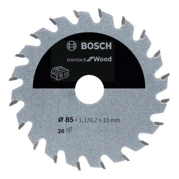 Bosch Standard for Wood Circular Saw Blade for Cordless Saws 85 x 1.1 / 0.7 x 15 mm T20