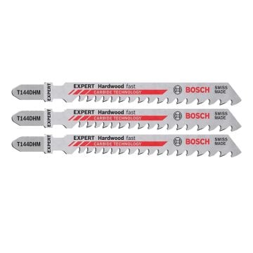 Bosch Expert T144DHM Hardwood Fast For Wood Jigsaw Blades x3 Pcs 2608900541