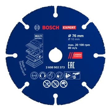 Bosch EXPERT Multi Material Carbide 76 x 10mm Grinder Cutting Disc 2608902373