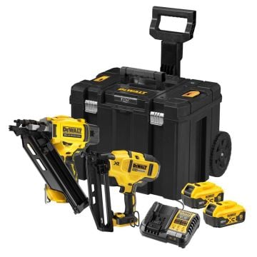 DeWalt DCK246P2T-GB 18v Brushless Nailer Twin Pack Inc 2x 5.0Ah Batteries