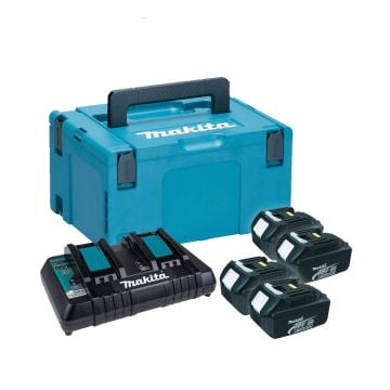 Makita 196696-4 18v LXT Power Source Kit Inc 4x 3.0Ah Batts, 1x Twin Charger & Makpac Carry Case