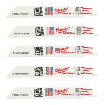 Milwaukee 48475182 Sawzall 150mm x 14 TPI Metal Thin Kerf Reciprocating Saw Blade x5 Pcs