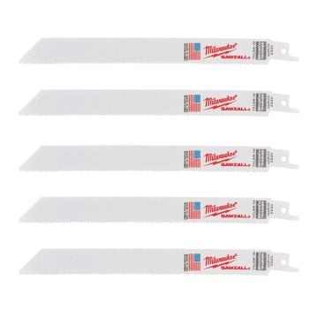 Milwaukee 48475193 Sawzall 200mm x 10/14TPI Reciprocating Saw Blade x5 Pcs