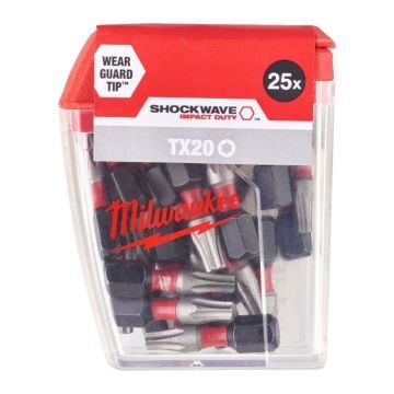 Milwaukee SHOCKWAVE TX20 25mm Impact Screwdriver Bits x25 Pcs 4932430875 