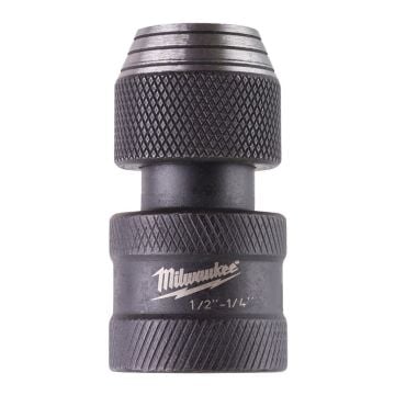 Milwaukee 1/2" Square To 1/4" Hex Shockwave Impact Duty Screwdriving Bit Adapter 4932471828