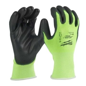 Milwaukee 4932492915 Hi-Vis Cut Resistant Work Gloves Size 9/L x12 Pairs