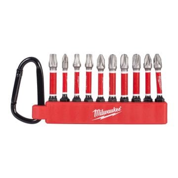 Milwaukee 4932500397 SHOCKWAVE Carabiner Screwdriver Bit Set x10 Pcs