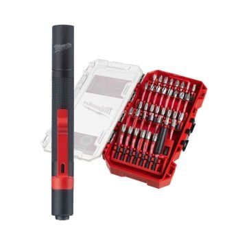 Milwaukee 4932860932 SHOCKWAVE™ Impact Duty Bit Set Inc. IPL LED Pen Light x39 Pcs
