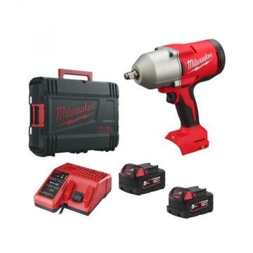 Milwaukee M18 BLHIWF12-502X 18v Brushless High Torque Impact Wrench Inc 2x 5.0Ah Batteries
