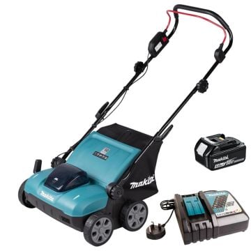 Makita DUV320RT 18V LXT Cordless Brushless 320mm Lawn Scarifier Inc 1x 5.0Ah Battery