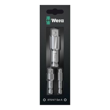 Wera 870/4/7 Set A SB Socket Adaptor Set x3 Pcs