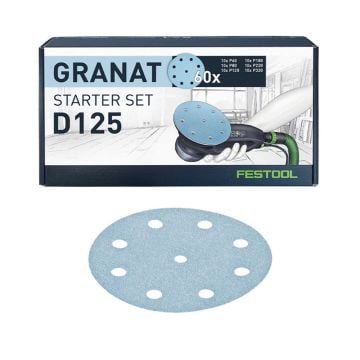 Festool 578668 Granat D125 Sanding Discs Starter Set x60 Pcs