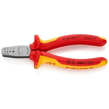 KNIPEX 97 68 145 A Crimping Pliers With Multi-Component Grips 145 mm