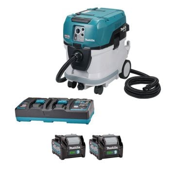 Makita VC006GMT21 Twin 40V Max XGT Brushless M Class Dust Extractor Inc. 2x 5.0Ah Batteries