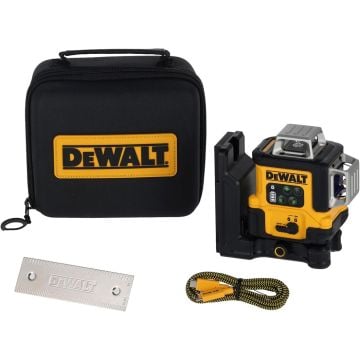 DeWalt DCLE14361GB-XJ Rechargeable USB-C 3x360 Green Beam Laser Level In Carry Bag