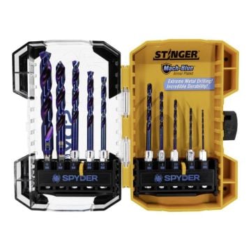 Spyder 19217 Mach-Blue Hex Shank Drill Bit Set x10 Pcs