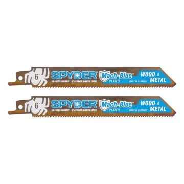 Spyder 200319 6-Inch 10-14 TPI Mach-Blue Bi-Metal Reciprocating Blade x2 Pcs