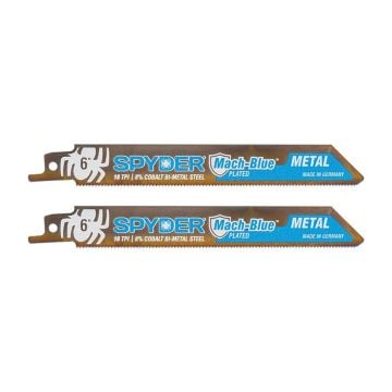 Spyder 200320 6-Inch 18 TPI Metal Cutting Mach-Blue Bi-Metal Reciprocating Blade x2 Pcs