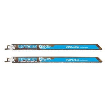 Spyder 200324 12 Inch 10-14 TPI Mach-Blue Bi-Metal Reciprocating Blade x2 Pcs