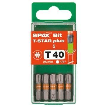 Spax RP T40 T-Star Plus 25mm Driver Bits x5 Pcs