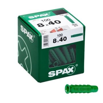 Spax Type-SD 8.0 x 40mm Expansion Green Wall Plugs x100 Pcs