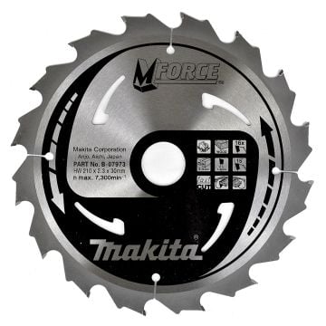 Makita B-07973 210mm x 30mm x 16T Circular Saw Blade MForce