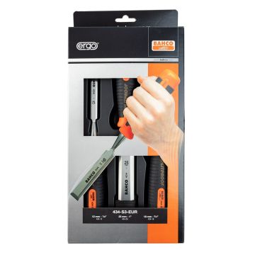 Bahco 434-S3-EUR B/E Splitproof Chisel Set x3 Pcs