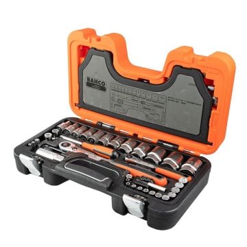 Bahco S560 1/4" & 1/2" Drive Ratchet and Socket Set 56 Pcs