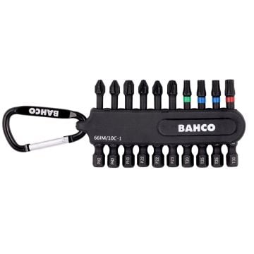 Bahco 66IM/10C-1 1/4" x 50mm PH/PZ/T Impact Torsion Bit Set x10 Pcs