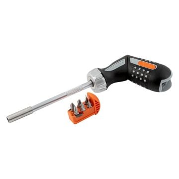 Bahco 808050P 1/4" Bit Holder Ratcheting Screwdriver With Pistol Handle x6 Pcs