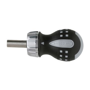 Bahco 808050S 1/4" Bit Holder 95mm Stubby Ratcheting Screwdriver