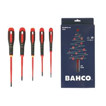 Bahco XMAS BE-9881SL ERGO Slim VDE Insulated Screwdriver Set x5 Pcs