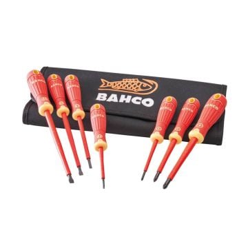 Bahco B220.017P BAHCOFIT Insulated PZ/SL Screwdriver Set In Roll-Up Carry Case x7 Pcs