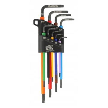 Bahco C1997TORX/9P Long Coloured 1.5mm-10mm Torx L-Key Set x9 Pcs