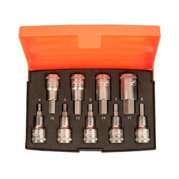 Bahco S9HEX 1/2" Drive Socket Set With Hex Bits x9 Pcs