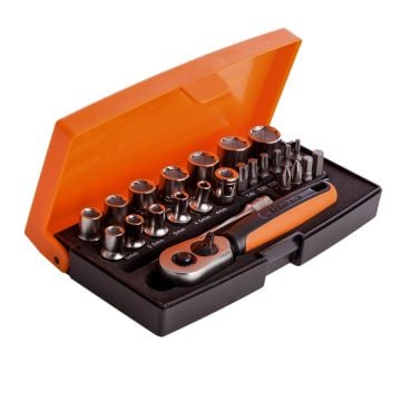 Bahco SL25 1/4" Drive Ratchet and Socket Set 25 Pcs