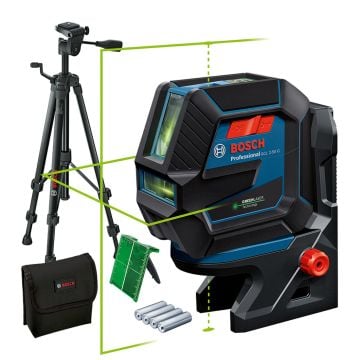 Bosch Professional GCL 2-50 G 12v Green Combi Laser Measuring Tool, Tripod & Mount Inc 4x AA Batts