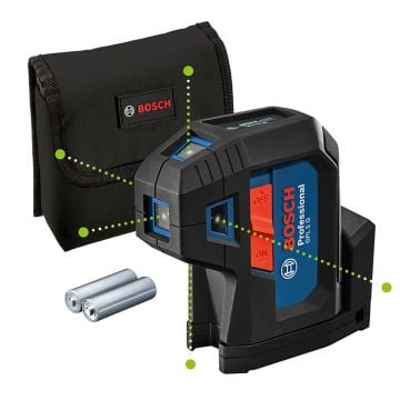 Bosch Professional GPL 5 G Self-Levelling 5 Point Laser Measuring Tool Inc 2x AA Batts