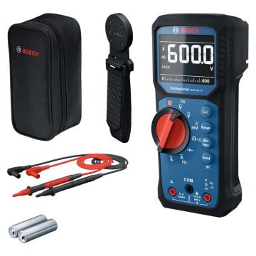 Bosch Professional GDM 600-15 Digital Multimeter Inc MH 1 Magnetic Hanger, MS 90 Test Leads & 2x AA Batts