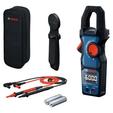Bosch Professional GMC 600-15 Clamp Meter Inc MH 1 Magnetic Hanger, MS 90 Test Leads & 2x AA Batts