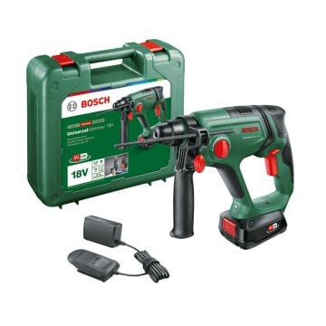 Bosch Green UniversalHammer 18v SDS+ Plus Rotary Hammer Drill Inc 1x 2.5Ah Battery