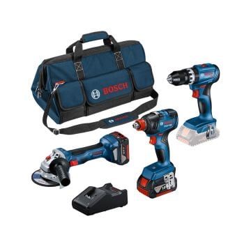 Bosch Professional 18v 3 Piece Brushless Tool Kit Inc 2x 5.0Ah Batts 0615990N35