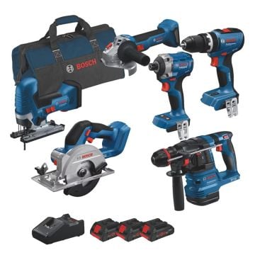 Bosch Professional 0615A5008C Cordless 6 Piece 18v Combo Kit Inc 3x 4.0Ah ProCORE Batteries