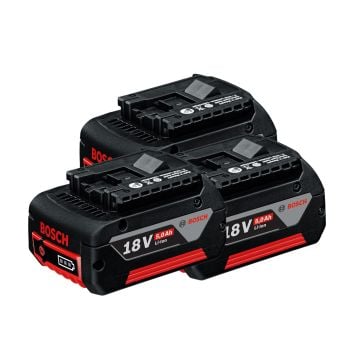 Bosch Professional 18v Li-ion CoolPack Battery 5.0Ah 1600A002U5 Triple Pack