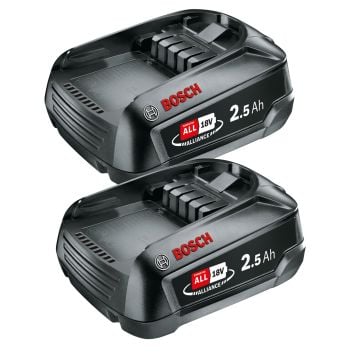 Bosch Green 18v 2.5Ah Lithium-Ion Battery Power4All Twin Pack 1600A005B0