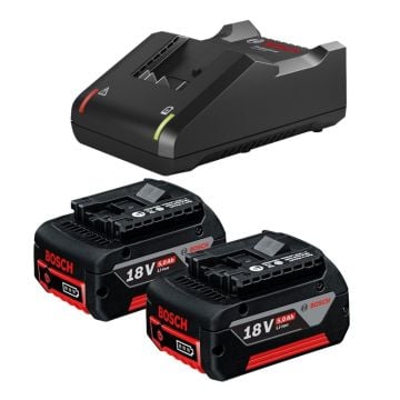 Bosch Professional 18v Li-ion CoolPack Starter Set 2x 5.0Ah Batteries & GAL 18 V-40 Charger