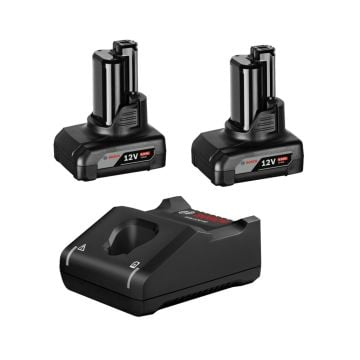 Bosch PRO 12v 6.0Ah Li-Ion Battery Twin Pack with GAL 12V-40 Charger 1600A01B21