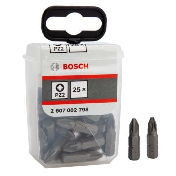 Bosch Extra Hard PZ2 25mm Screwdriver Bit Set x25 Pcs 2607002798