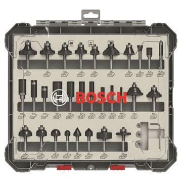 Bosch 1/4" Mixed Application Router Bit Set x30 Pcs 2607017476