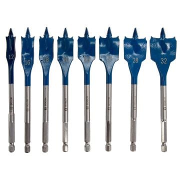 Bosch Expert Self Cut Speed Flat Spade Drill Bit Set Hex Shank x8 Pcs 2607577364